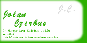 jolan czirbus business card